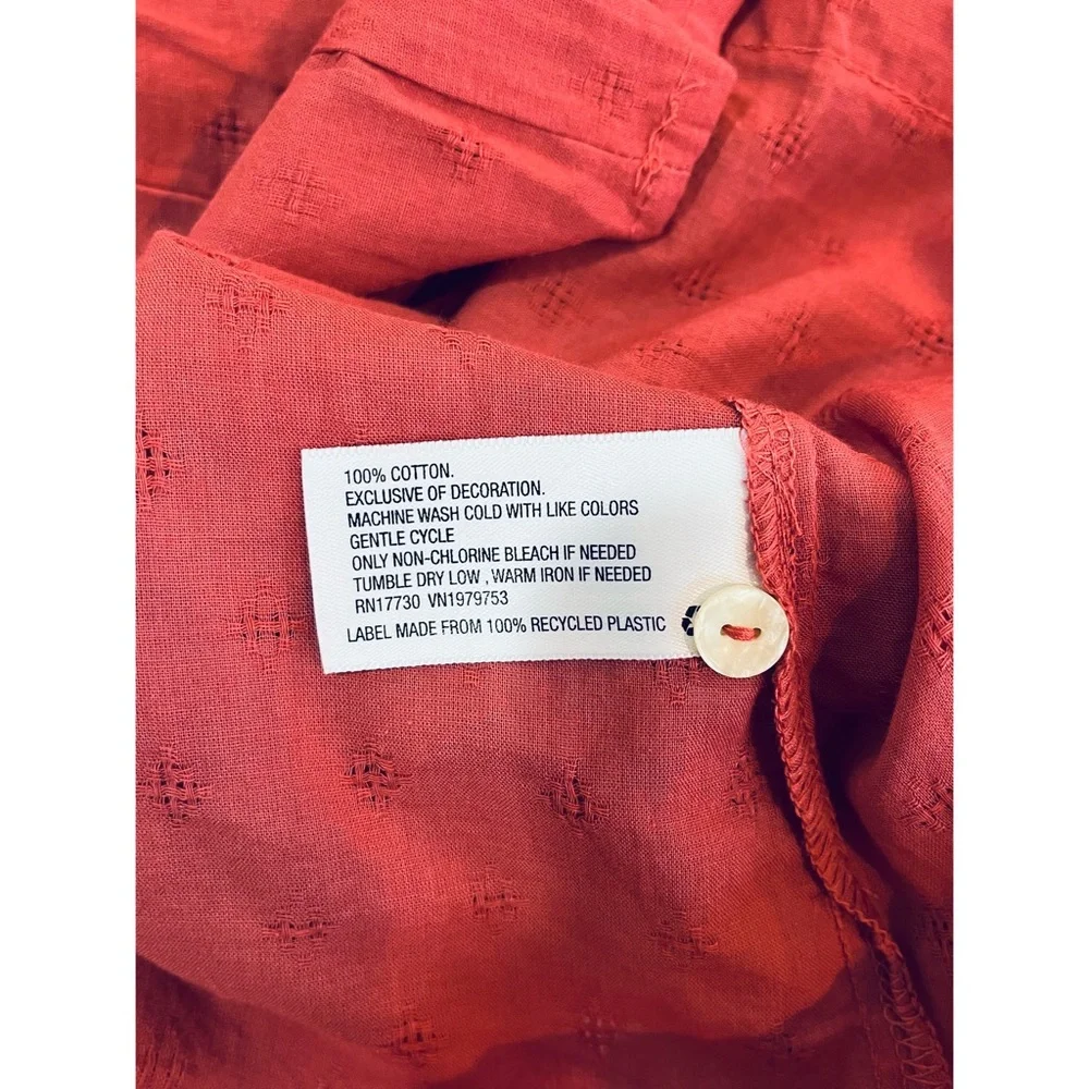 NWT Universal Thread Terracotta Red Ballon Sleeve Lace Work Top S & M - Picture 6 of 6